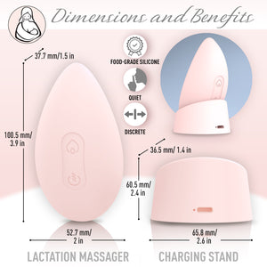 The dimensions of Lumama pro small and discreet warming lactation massager